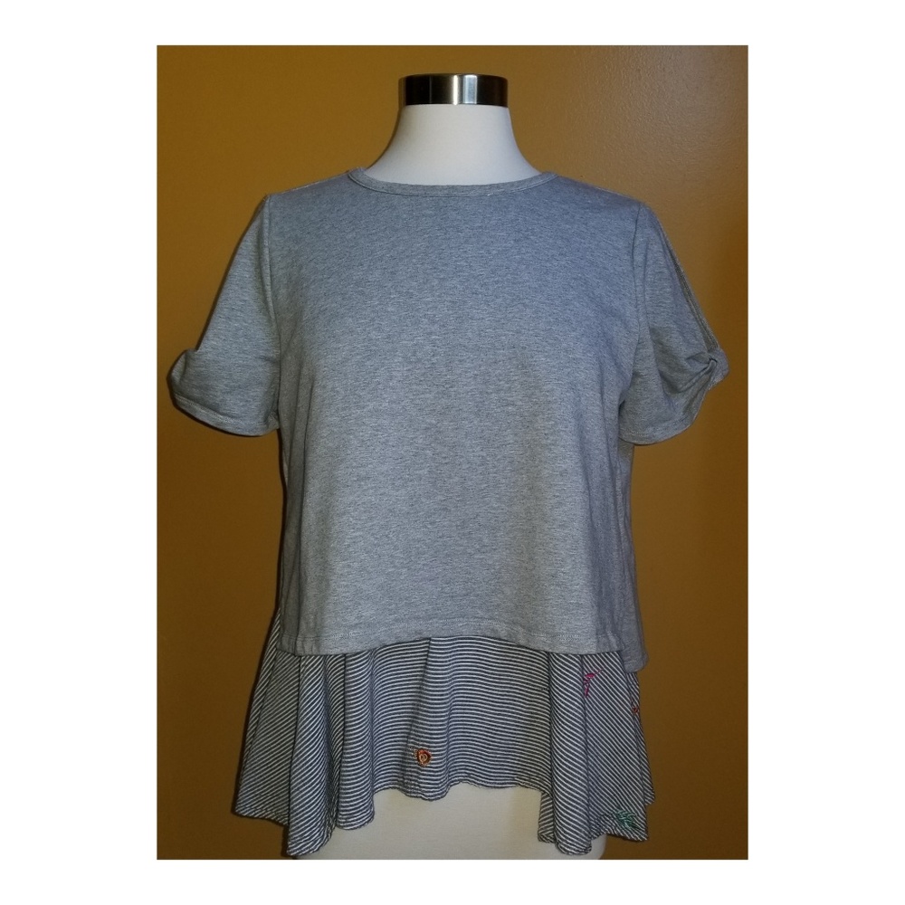 Wonderland by Orange Gray Boho Hi Lo Top Medium
